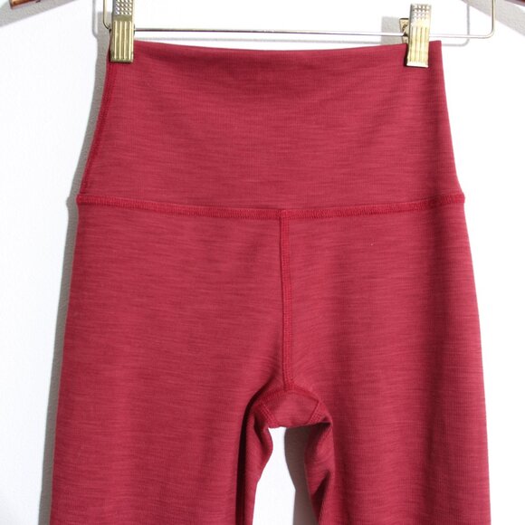 Beyond Yoga Heather Rib High Waisted Midi Leggings Rosewood Red Size Small - Picture 3 of 16